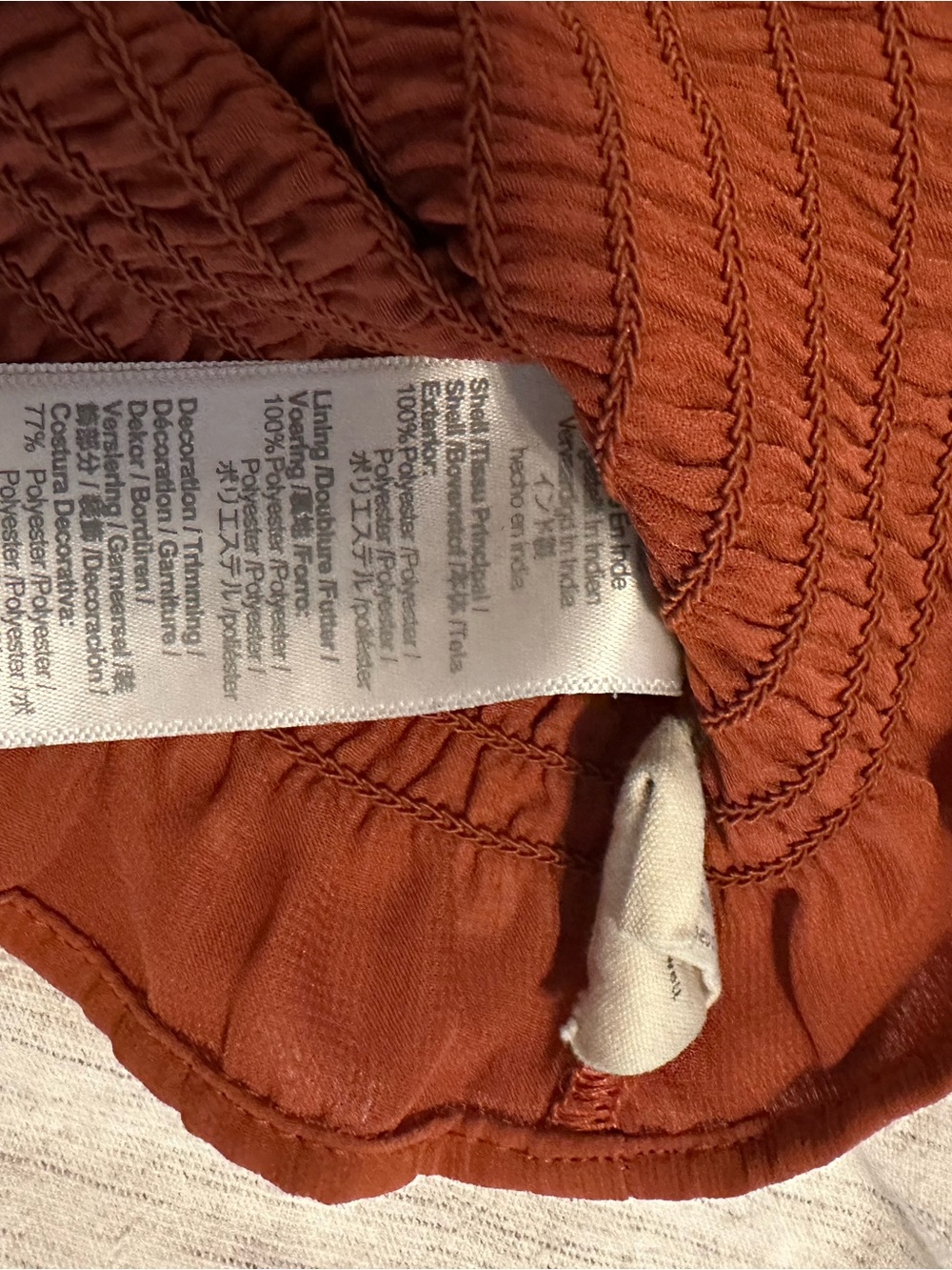 Madewell Rust Floral Smocked Square-Neck Top - Picture 3 of 4